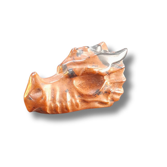 Mahonie obsidiaan draak carving | klein