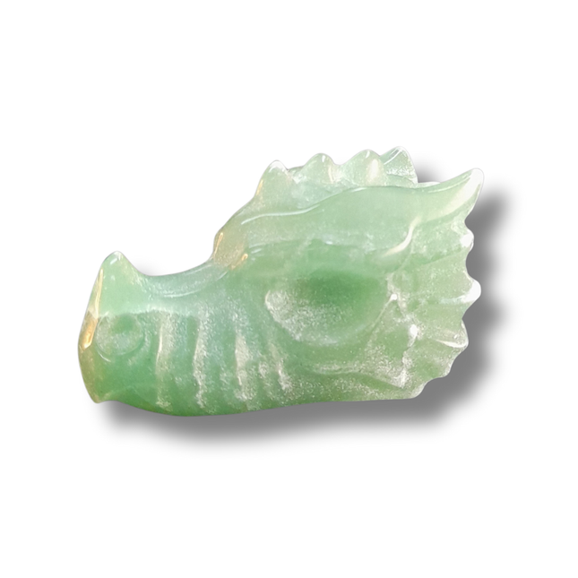 Groene aventurijn draak carving | klein
