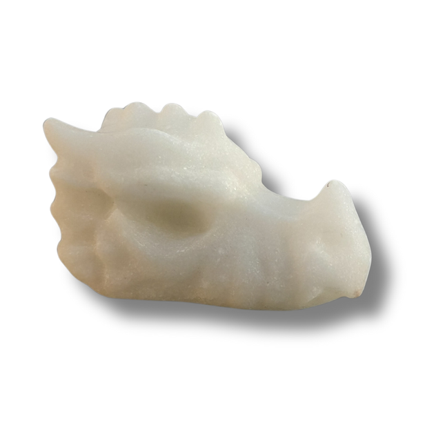 Witte jade/ marmer Draak Carving | klein