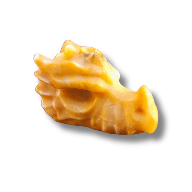 Gele jaspis draak carving | klein