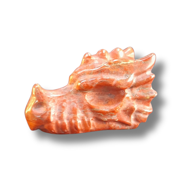 Rode jaspis Draak Carving | klein