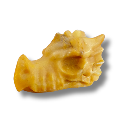 Gele jaspis draak carving | klein