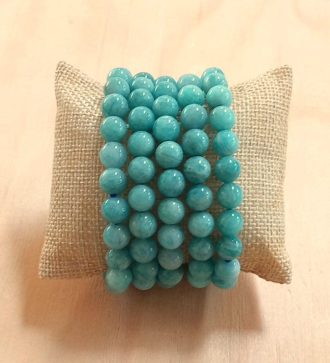 Amazoniet kralen armband 8 mm.