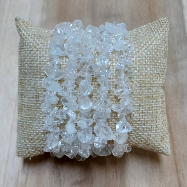 Bergkristal splitarmbanden per 5 stuks