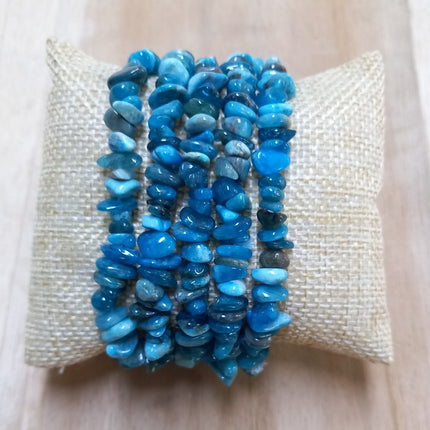 Blauwe apatiet splitarmbanden per 5 stuks