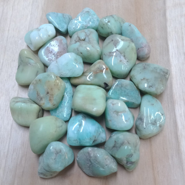 Chrysopraas trommelstenen per 250 gram