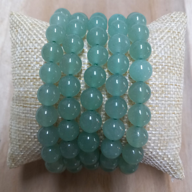Groene aventurijn kralen armband 8 mm.