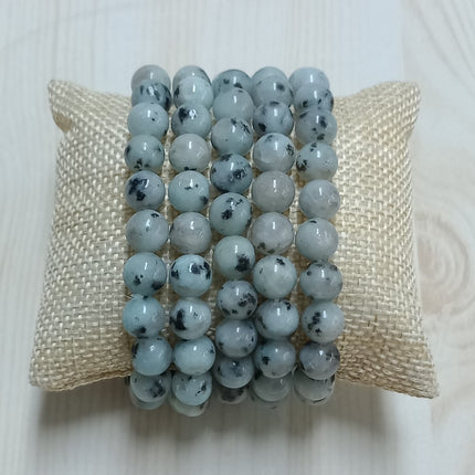 Kiwi jaspis kralen armband 8 mm.