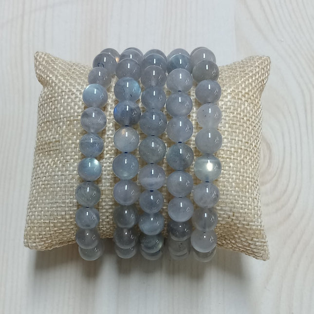 Labradoriet kralen armband 8 mm.