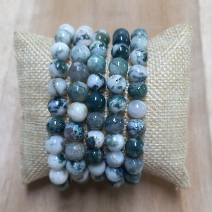 Mosagaat kralen armband 8 mm.