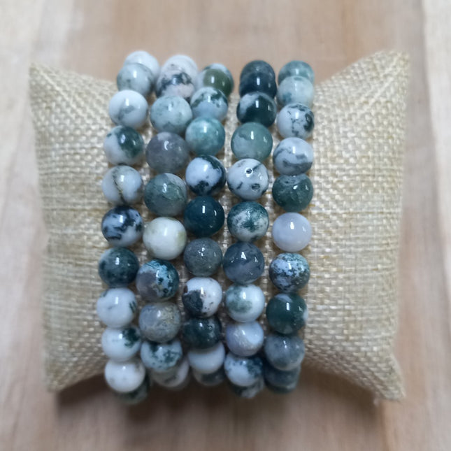 Mosagaat kralen armband 8 mm.
