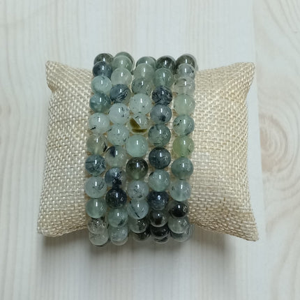 Prehniet kralen armband 8 mm.
