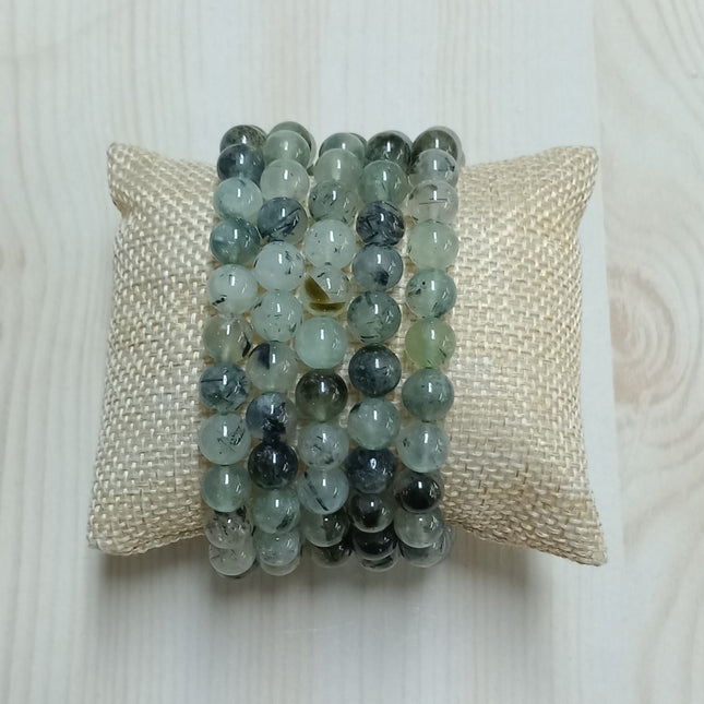 Prehniet kralen armband 8 mm.