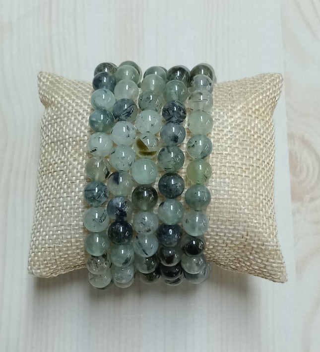 Prehniet kralen armband 8 mm.