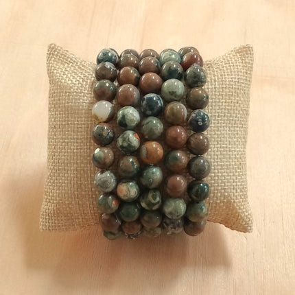 Rhyoliet kralen armband 8 mm.