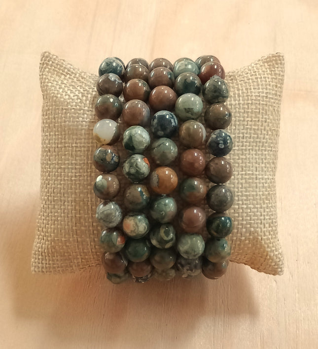 Rhyoliet kralen armband 8 mm.