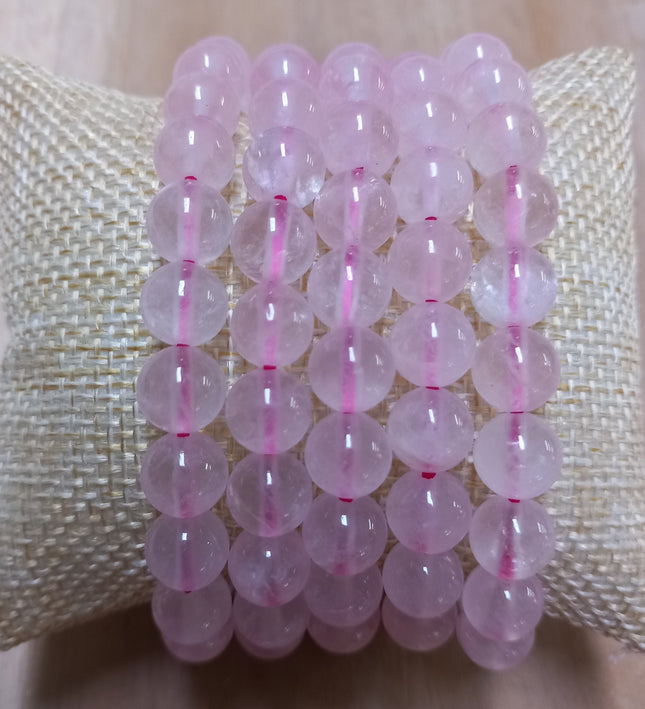 Rozenkwarts armband 8 mm