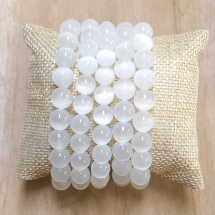 Seleniet 8 mm. kralen armbanden per stuk