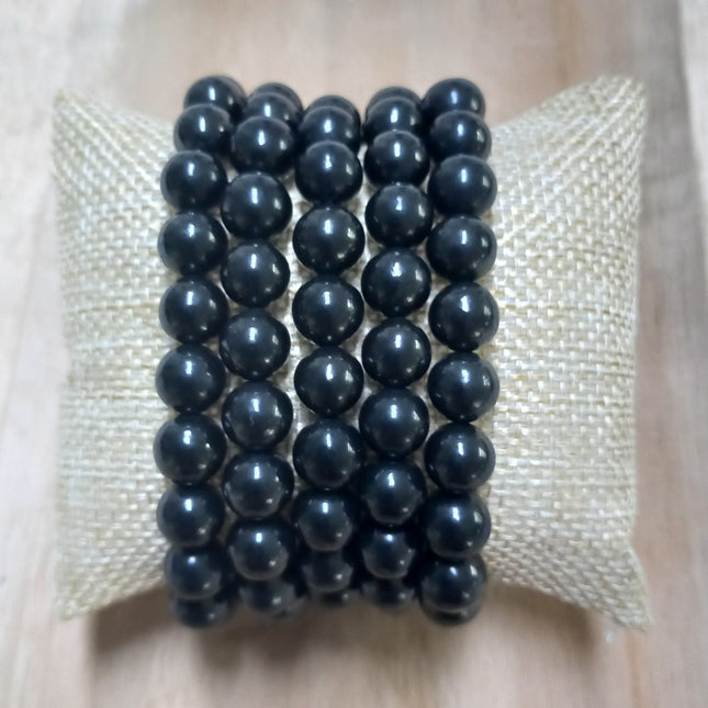 Shungiet kralen armband 8 mm.