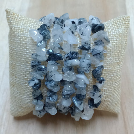 Toermalijn in kwarts splitarmbanden per 5 stuks
