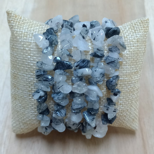 Toermalijn in kwarts splitarmbanden per 5 stuks