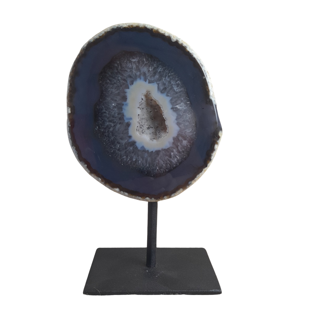agaat geode op standaard