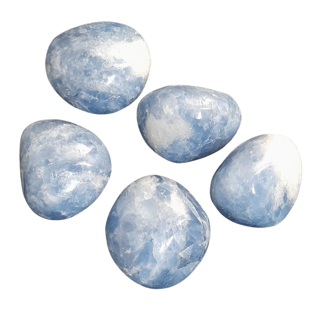 Blauwe calciet handstenen per 500 gram