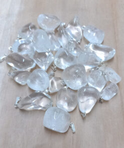 Bergkristal hangersteentjes per 5 stuks