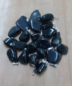 Zwarte toermalijn hangersteentjes per 5 stuks