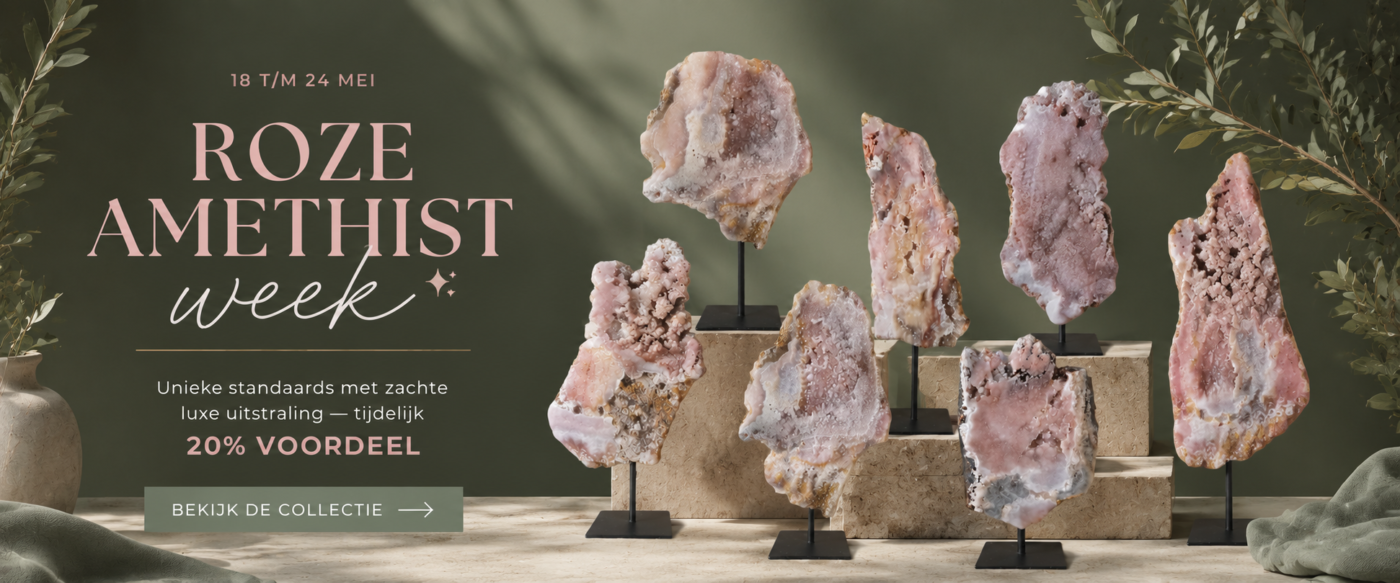 20% korting op alle roze amethist!